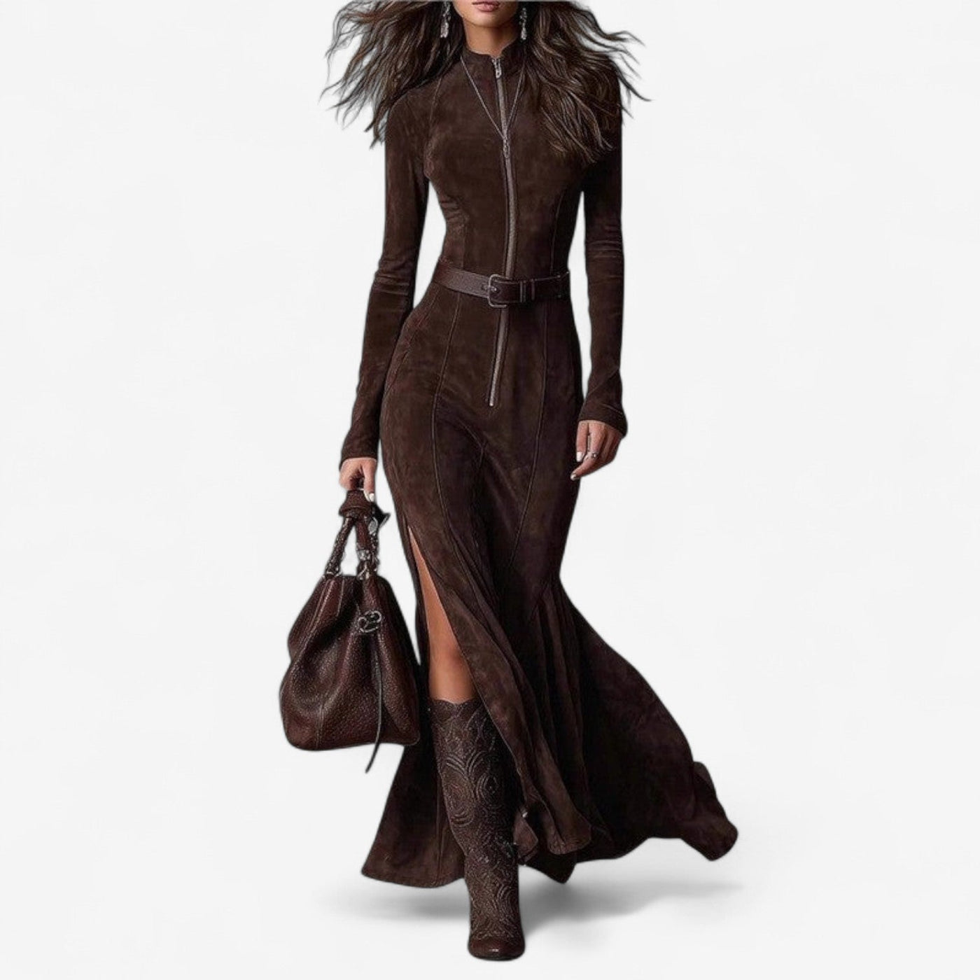 Evelyn | Refined High-Slit Dress