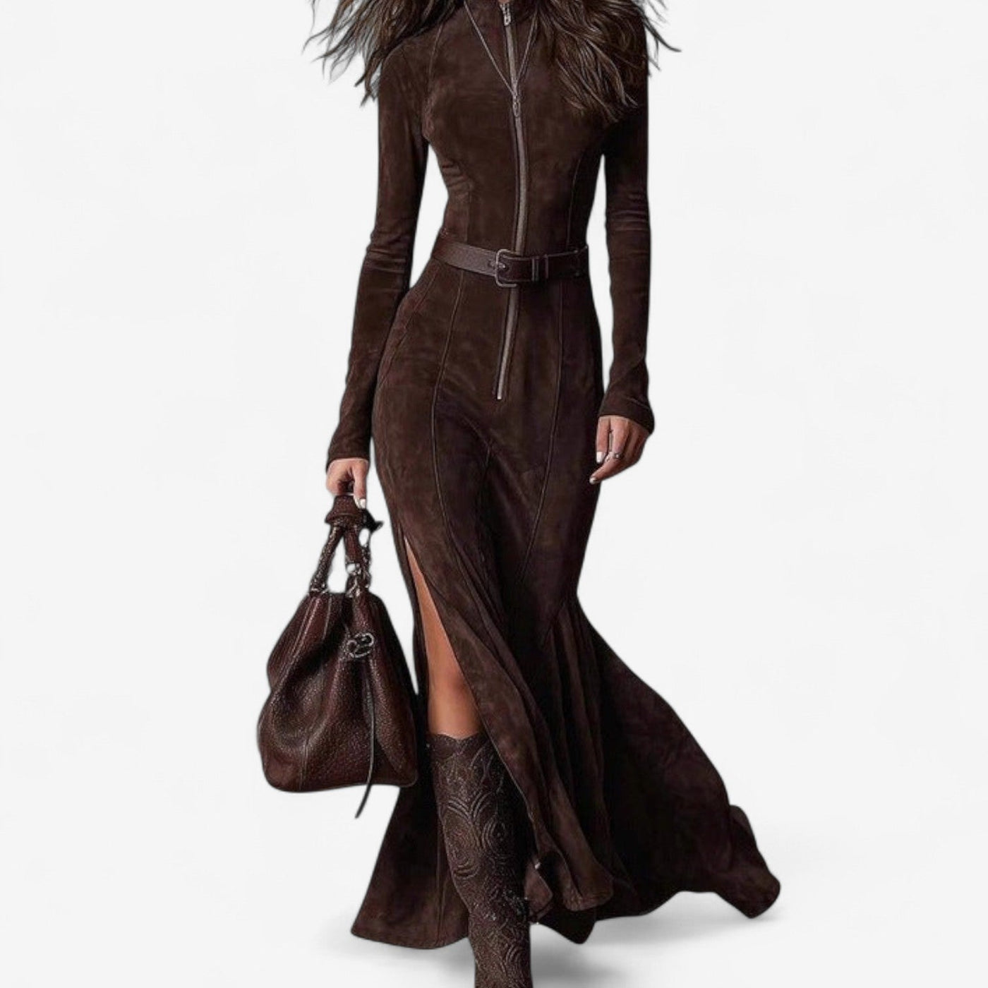 Evelyn | Refined High-Slit Dress